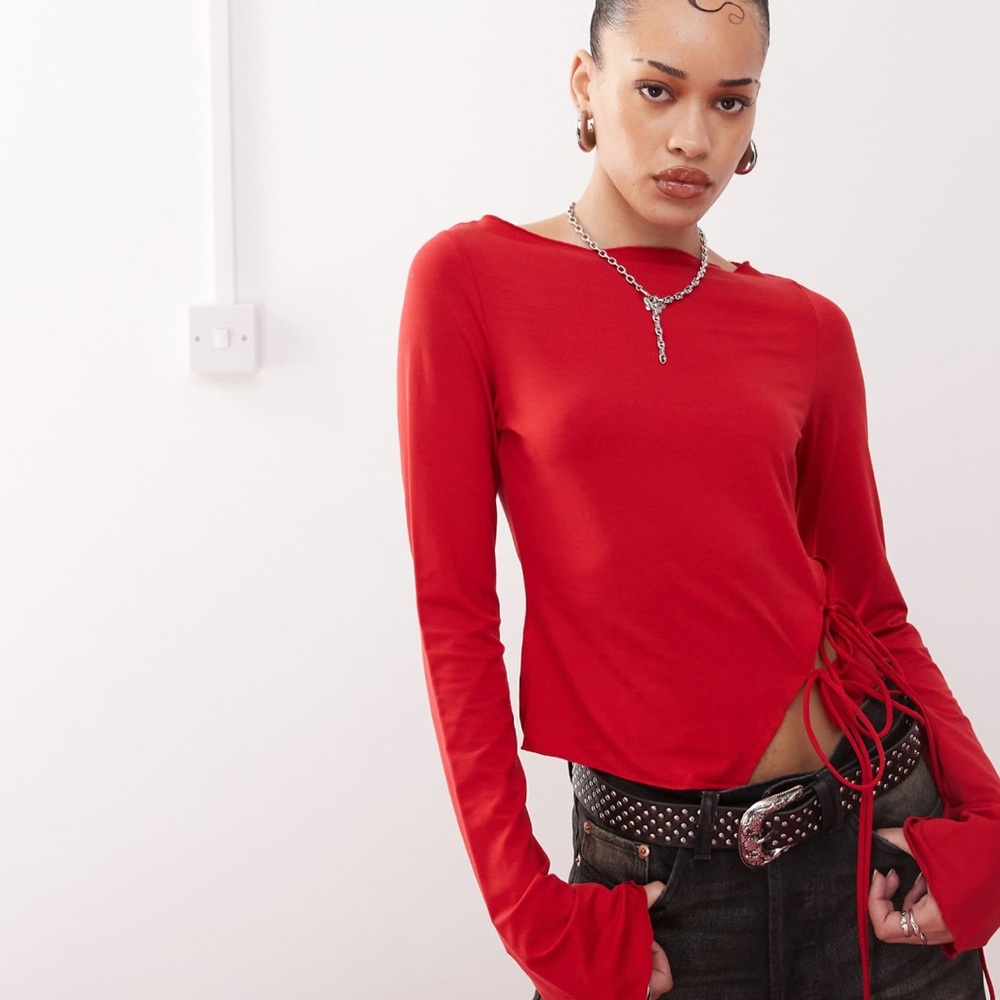 Weekday Red Long Sleeve Women's Top